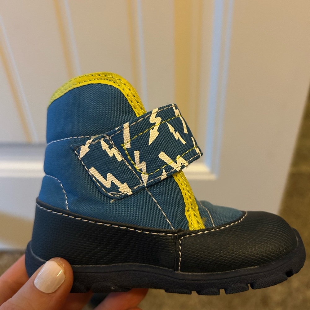 See Kai Run Kids' Boots with Blue and Yellow Lightning - Picture 2 of 7